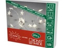 Konstsmide LED Lichterkette transparente Sterne 20 warmweiße LEDs