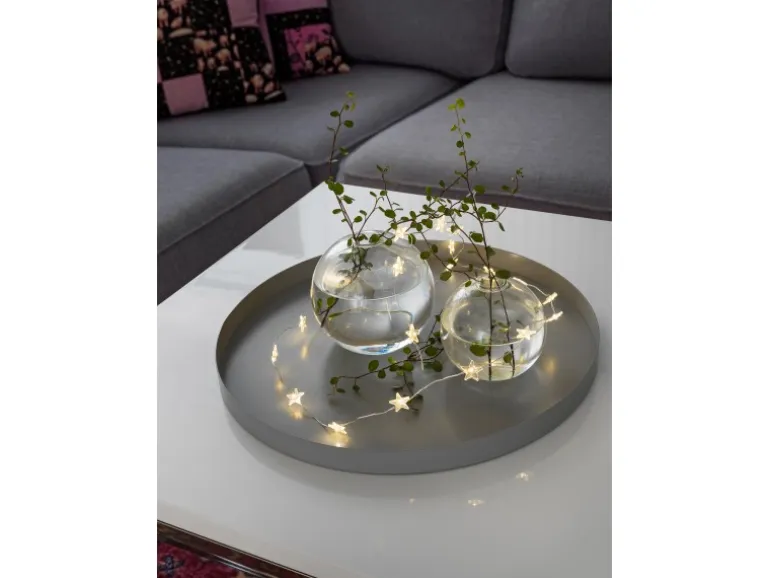 Konstsmide LED Lichterkette transparente Sterne 20 warmweiße LEDs