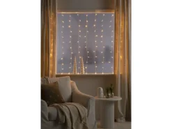 Konstsmide LED Lichtervorhang für Fenster mit 120 bernsteinfarbenen Dioden