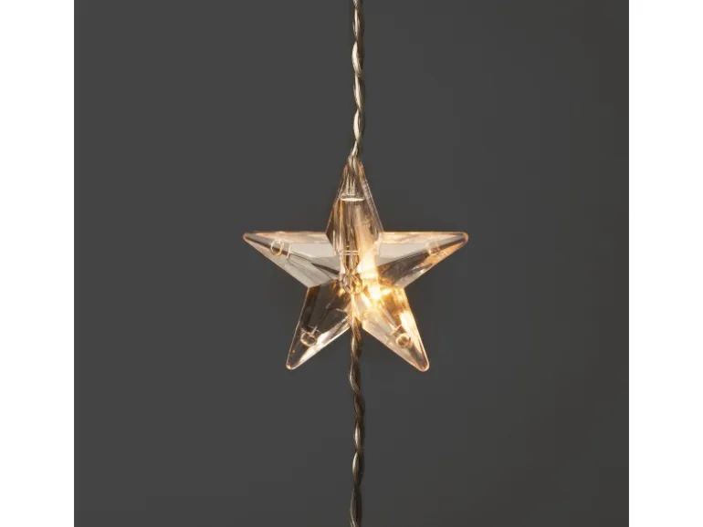 Konstsmide LED Lichtervorhang 120 Sterne mit 120 bernsteinfarbenen Dioden