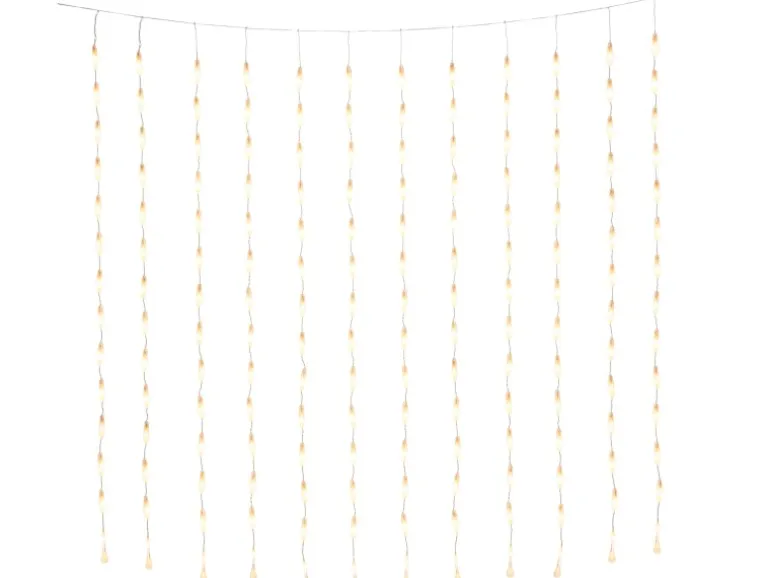 Konstsmide LED Lichtervorhang Tropfenform 400 Bernsteinfarbene Dioden Außen IP44