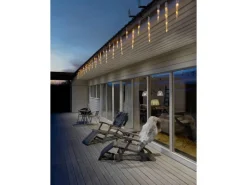 Konstsmide LED Lichtervorhang Eiszapfen 24 bernsteinfarbene LEDs innen und außen