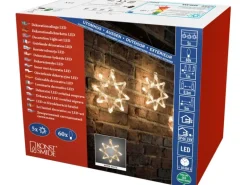 Konstsmide LED Lichtervorhang 5 Acrylsterne 60 Lichter Warmweiß