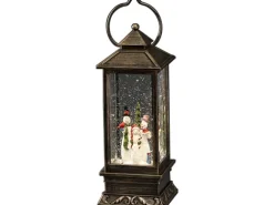 Konstsmide LED Schneelaterne Eckig Warmweiß Schneemänner