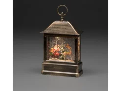 Konstsmide LED Schneelaterne Weihnachtsmann im Schlitten 1 LED Warmweiß