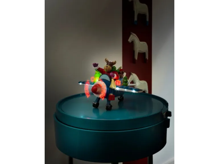 Konstsmide LED Szenerie "Rentier im Flugzeug"Animation batteriebetrieben