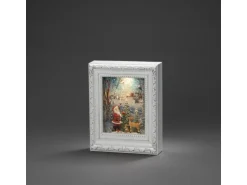 Konstsmide LED Wasserlaterne Weihnachtsmann mit Tieren Antik Weiß