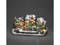 Konstsmide LED Weihnachtsszene mit Musik 36 Bunte Dioden Innen Batteriebetrieben