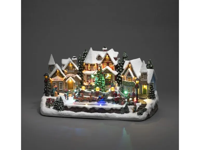 Konstsmide LED Weihnachtsszene mit Musik 36 Bunte Dioden Innen Batteriebetrieben