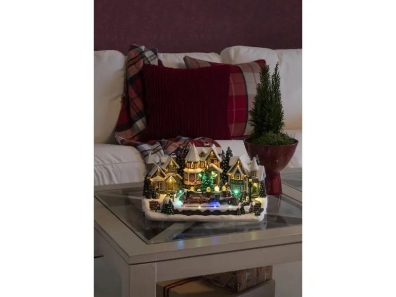 Konstsmide LED Weihnachtsszene mit Musik 36 Bunte Dioden Innen Batteriebetrieben