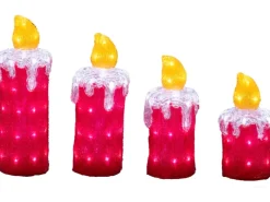 Konstsmide LED-Adventskerzen Acryl 4er-Set 144 kaltweiße LEDs innen und außen