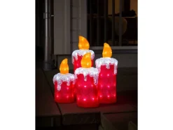 Konstsmide LED-Adventskerzen Acryl 4er-Set 144 kaltweiße LEDs innen und außen