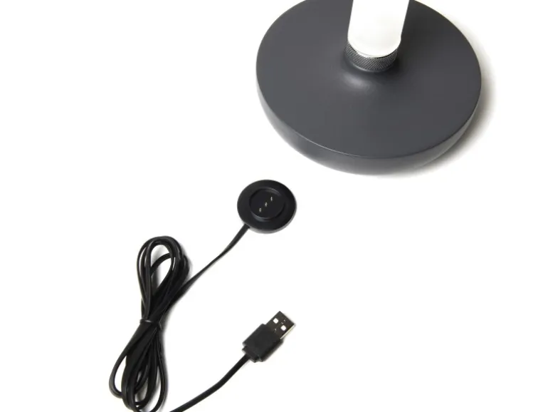 Konstsmide LED-Akku-Vase Biarritz Dunkelgrau ø 13,5 cm x 20,5 cm