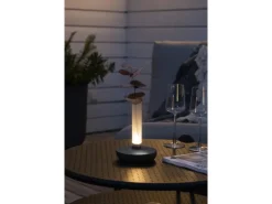 Konstsmide LED-Akku-Vase Biarritz Dunkelgrau ø 13,5 cm x 20,5 cm