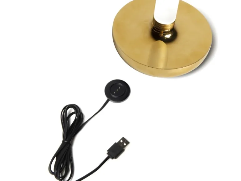 Konstsmide LED-Akku-Vase Biarritz Gold ø 13,5 cm x 20,5 cm