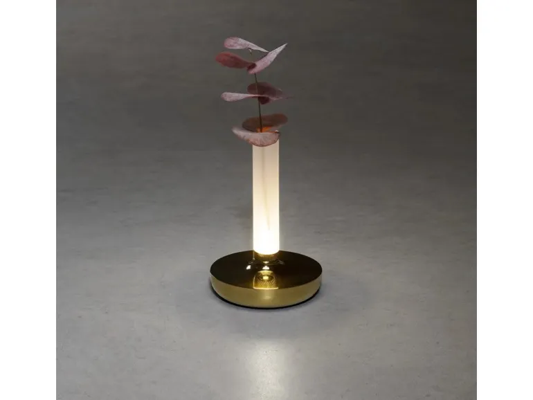 Konstsmide LED-Akku-Vase Biarritz Gold ø 13,5 cm x 20,5 cm
