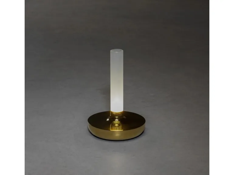 Konstsmide LED-Akku-Vase Biarritz Gold ø 13,5 cm x 20,5 cm