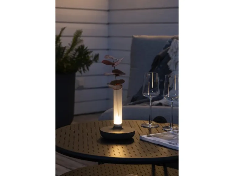 Konstsmide LED-Akku-Vase Biarritz Schwarz ø 13,5 cm x 20,5 cm