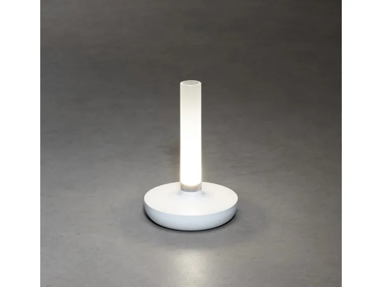 Konstsmide LED-Akku-Vase Biarritz Weiß ø 13,5 cm x 20,5 cm