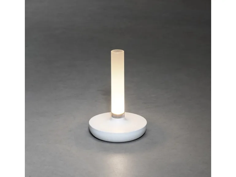 Konstsmide LED-Akku-Vase Biarritz Weiß ø 13,5 cm x 20,5 cm