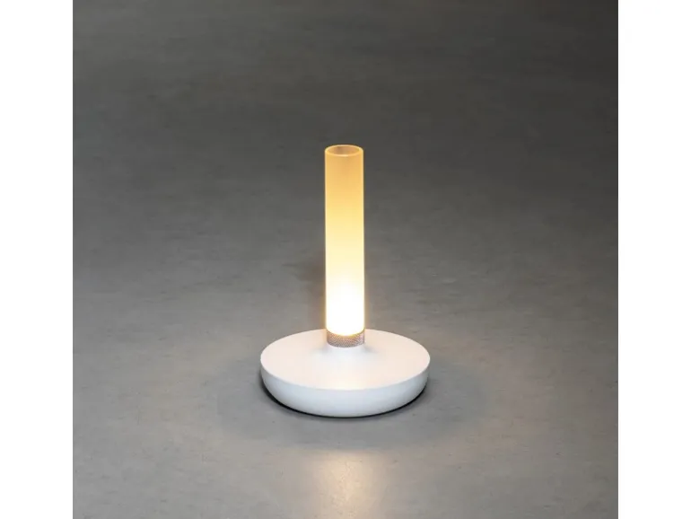 Konstsmide LED-Akku-Vase Biarritz Weiß ø 13,5 cm x 20,5 cm