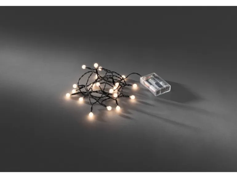Konstsmide LED-Batterie-Globelichterkette 6h Timer 20 Dioden Warmweiß