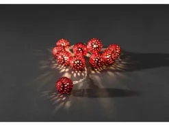 Konstsmide LED-Batterie-Lichterkette Rote Metallbälle 10 Dioden