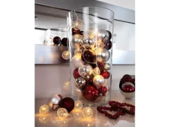 Konstsmide LED-Batterie-Lichterkette 16 Aluminium-Drahtkugeln Warmweiß