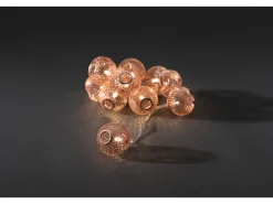 Konstsmide LED-Batterie-Lichterkette Kupferfarbene Metallkugeln 10 Dioden