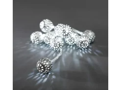 Konstsmide LED-Batterie-Lichterkette 10 Metall-Bälle Kaltweiß