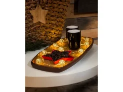 Konstsmide LED-Batterie-Lichterkette Goldfarbene Metallbälle 10 Dioden