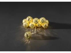 Konstsmide LED-Batterie-Lichterkette Goldfarbene Metallbälle 10 Dioden