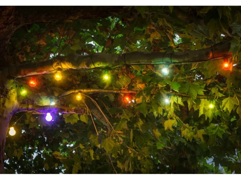 Konstsmide LED-Biergartenkette für außen 20 bunte Leuchtmittel