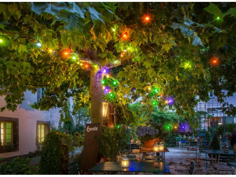 Konstsmide LED-Biergartenkette für außen 20 bunte Leuchtmittel