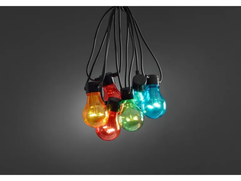 Konstsmide LED-Biergartenkette für außen 20 bunte Leuchtmittel