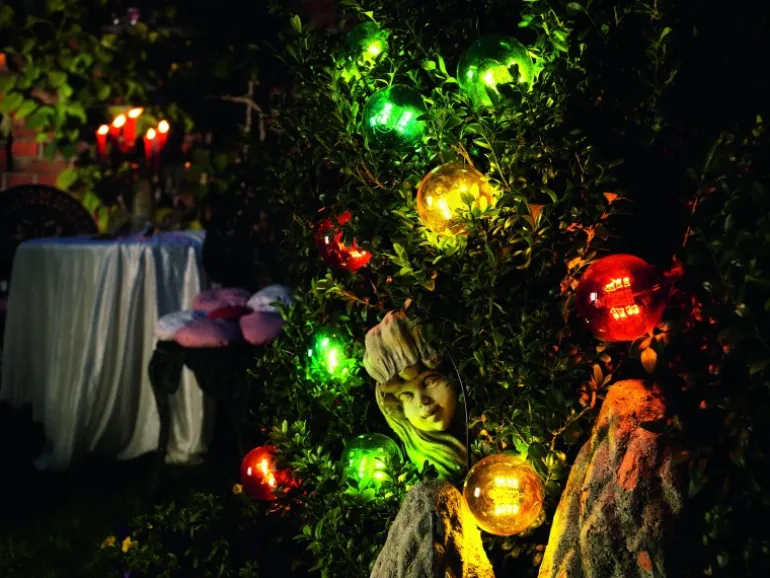 Konstsmide LED-Biergartenkette für außen 20 bunte Leuchtmittel