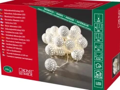 Konstsmide LED-Dekolichterkette Weiße Metallbälle 24 Dioden