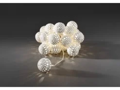 Konstsmide LED-Dekolichterkette Weiße Metallbälle 24 Dioden