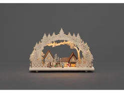 Konstsmide LED-Dorf Holz 10 warmweiße LEDs netz- oder batteriebetrieben