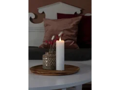 Konstsmide LED-Echtwachskerze Weiß mit Timer für Innen 17,8 x 5 cm