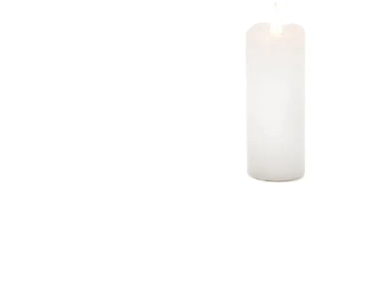 Konstsmide LED-Echtwachskerze Weiß mit Timer für Innen 12,7 x 5 cm