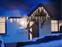 Konstsmide LED-Eiszapfen-Lichtervorhang 16 Zapfen 24 LED Kaltweiß