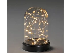 Konstsmide LED-Glaskuppel 30 bernsteinfarbene LEDs innen