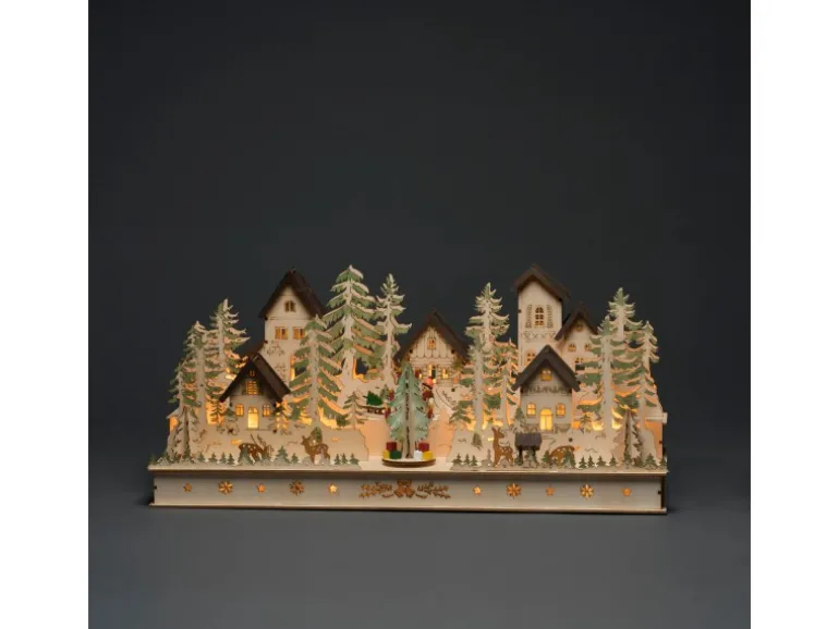 Konstsmide LED-Holzsilhouette Haus & Figuren für Innen