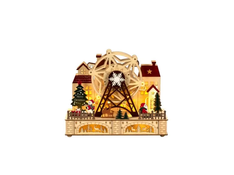 Konstsmide LED-Holzsilhouette Vergnügungspark Batteriebetrieb Mehrfarbig