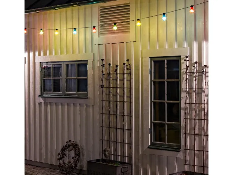 Konstsmide LED-Lichterkette Outdoor Biergarten 10 Leuchtmittel Bunt