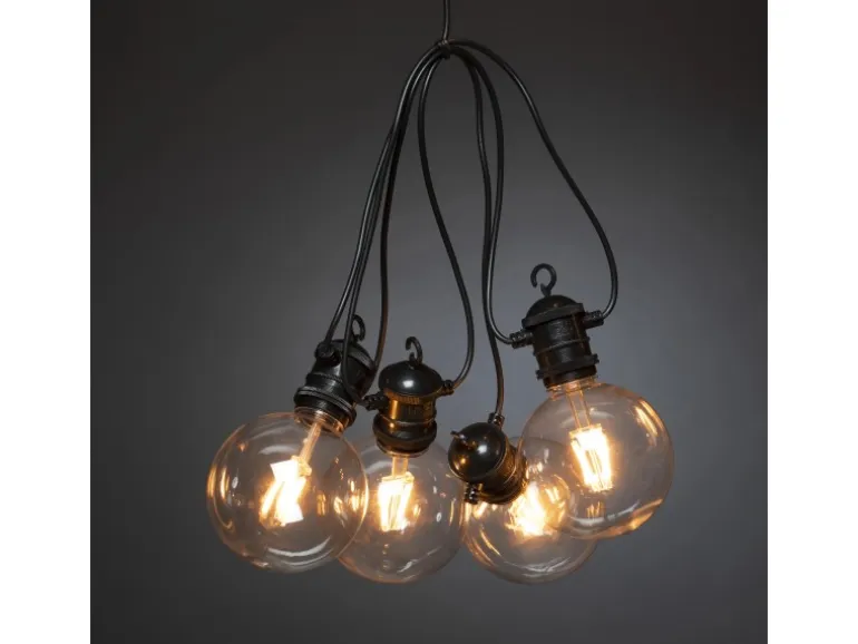 Konstsmide LED-Lichterkette Globeform System-Erweiterung 10 m Schwarz