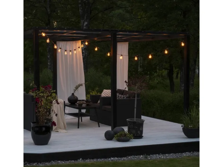 Konstsmide LED-Lichterkette Outdoor Biergarten 10 Leuchtmittel Bernsteinfarben