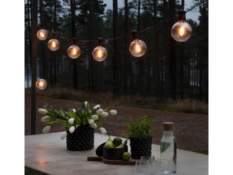 Konstsmide LED-Lichterkette Outdoor Retro Globe 10 LEDs Bernsteinfarben