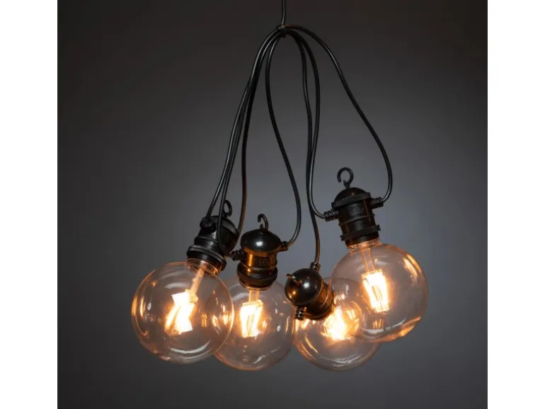 Konstsmide LED-Lichterkette Outdoor Retro Globe 10 LEDs Bernsteinfarben